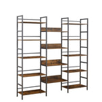 ZUN Triple Wide 5-shelf Bookshelves Industrial Retro Wooden Style Home and Office Large Open W1668102868