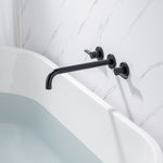 ZUN Double Handle Wall Mounted Roman Tub Faucet W1194135481