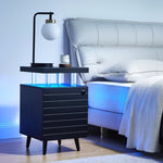 ZUN LED Nightstand LED Bedside Table End Tables Living Room with 4 Acrylic Columns, Bedside Table with W2178133346