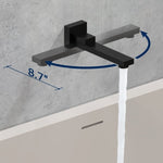 ZUN Male NPT Folding Bathtub Shower Faucet, Rain Shower Head System with Bath Tub Faucet Set and W1083110129