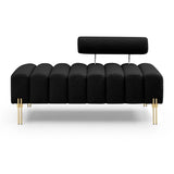 ZUN 53.2" Width Modern End of Bed Sherpa Fabric Upholstered 2 Seater Sofa Couch Entryway Ottoman W1117110368