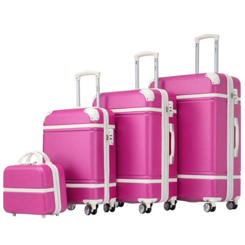 ZUN Hardshell Luggage Sets 4 Pieces 20"+24"+28" Luggages and Cosmetic Case Spinner Suitcase with TSA PP315069AAH