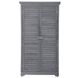 ZUN TOPMAXen Garden Shed 3-tier Patio Storage Cabinet Outdoor Organizeren Lockers with Fir WF285327AAE