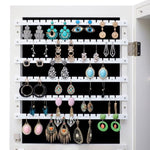 ZUN Fashion Simple Jewelry Storage Mirror Cabinet With LED Lights Can Be Hung On The Door Or Wall W40718042