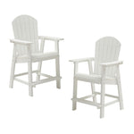 ZUN HIPS Bar Chair with Armrest,Patio Bar Chair Set of 2, White W1209107719