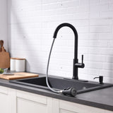 ZUN FLG Touch-On Kitchen with Pull Down Sprayer Single Handle Brass Touch Activated Kitchen Sink W1932123652