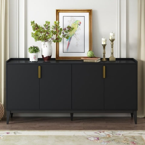ZUN U_Style Storage Cabinet Sideboard Wooden Cabinet with 4 Doors for Hallway, Entryway, Living Room, WF317431AAB