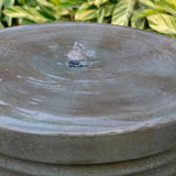 ZUN 44" Tall Large Modern Cylinder Ribbed Tower Water Fountain With Rustic Base, Contemporary Antique W2078125153