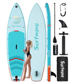 ZUN Inflatable Stand Up Paddle Boards 10'8''*33"*6" With Premium SUP Accessories & Backpack, Leash, W144081500