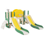 ZUN Kids Slide Playset Structure 7 in 1, Freestanding Spaceship Set with Slide, Arch Tunnel, Ring Toss PP322884AAL