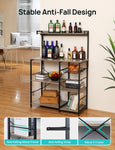 ZUN Baker’s Rack with Power Outlet, 6-Tier Kitchen Storage Rack, Coffee Bar with Storage Basket, 70455314