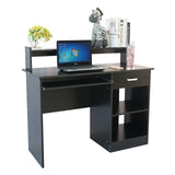 ZUN General Style Modern E1 15MM Chipboard Computer Desk Black 16856411