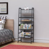 ZUN WTZ Book Shelf, Black Bookshelf, Ladder Bookcase, 4 Tier Tall Book case for Bedroom, Living Room, 97410687