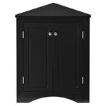 ZUN Black Triangle Bathroom Storage Cabinet with Adjustable Shelves, Freestanding Floor Cabinet for Home WF291467AAB