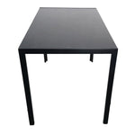 ZUN Simple Assembled Tempered Glass & Iron Dinner Table Black 20824867
