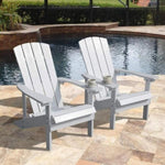 ZUN White Outdoor Loungers Set Of 2 Adirondack Patio Chair Set For Deck Outside Pool Garden W1828P147981