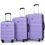 ZUN Expandable 3 Piece Luggage Sets PC Lightweight & Durable Suitcase with Two Hooks, Spinner Wheels, W284104371