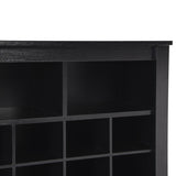ZUN ON-TREND Sleek Design 24 Shoe Cubby Console, Modern Shoe Cabinet with Curved Base, Versatile WF309308AAB