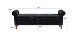 ZUN Black Multifunctional Storage Rectangular Sofa Stool L2039BK