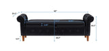 ZUN Black Multifunctional Storage Rectangular Sofa Stool L2039BK