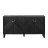 ZUN U_Style Light Luxury Style Cabinet with Fraxinus Mandschuric Solid Wood Veneer, Adjustable, Suitable WF311380AAB