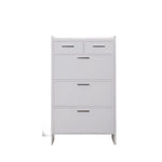 ZUN PVC Surface Shaker Shape Door Shoe Rack 3 Doors Shoe Cabinet With 2 Drawers With Open Space for W2139134911