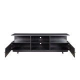 ZUN TV Stand Modern Wood Media Entertainment Center Console Table with 2 Doors and 4 Open Shelves W33164728