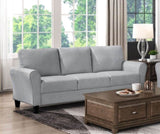 ZUN Modern 1pc Sofa Dark Gray Textured Fabric Upholstered Rounded Arms Attached Cushions Transitional B01146750