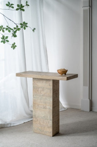 ZUN 35.5x14x35.5" Cream Cement Square Coffee Table with Pedestal Base W2078P160670