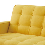 ZUN Yellow, Linen Futon Sofa Bed 73.62 Inch Fabric Upholstered Convertible Sofa Bed, Minimalist Style 35587523