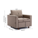 ZUN Single Seat Module Sofa Sectional Couch,Cushion Covers Non-removable Non-Washable,Linen fabric W1439118790
