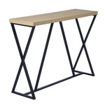 ZUN 47.2'' Sofa Table; Wood Rectangle Console Table with Metal Frame - Oak & Black W131470833