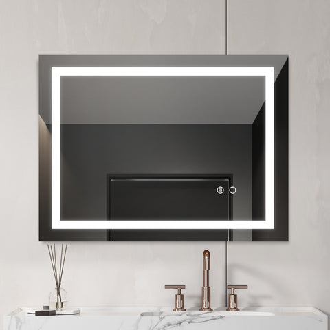 ZUN LED Lighted Bathroom Wall Mounted Mirror with High Lumen+Anti-Fog Separately Control+Dimmer Function 82872313