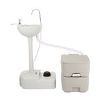 ZUN CHH-7701 1020T Portable Removable Outdoor Hand Sink with Portable Toilet 46793540