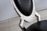 ZUN Leatherette Dining Chair with Oval Backrest Set of 2, Stainless Steel Legs W131165712