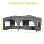 ZUN 10'x20' EZ Pop Up Canopy Outdoor Portable Party Folding Tent with 6 Removable Sidewalls Carry Bag W1212110382