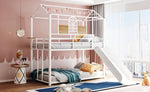 ZUN Twin Over Twin Metal Bunk Bed ,Metal Housebed With Slide,Three Colors Available. MF291674AAK