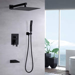 ZUN 10inch Wall Mounted Rainfall Shower Head System Shower Faucet W121749897
