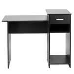 ZUN High-quality Integrated Melamine Board Computer Desk with Drawer 8526 Black 24627158