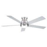ZUN 52" Low Profile Ceiling Fan in Brushed Nickel with Silver Blades W1367121881