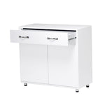 ZUN Two door Side Table-White W28203337