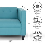 ZUN Teal Loveseat Sofa for Living Room, Modern Décor Love Seat Mini Small Couches for Small Spaces and B124142449