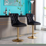 ZUN set of 2 Swivel Bar Stools Chair Set of 2 Modern Adjustable Counter Height Bar Stools, Velvet 74014530