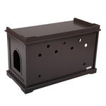 ZUN Cat Washroom Bench, Wood Litter Box Cover with Spacious Inner, Ventilated Holes, Removable W2181P160695