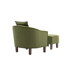 ZUN COOLMORE Accent with Ottoman, Mid Century Modern Barrel Upholstered Club Tub Round Arms W153990744