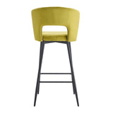 ZUN SET OF 2 Cloth armless Yellow Fashion fabric stool, Counter Height Modern Velvet backrest Fabric bar W2118P143549