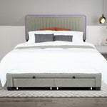 ZUN QUEEN SIZE UPHOLSTERED BED WITH ADJUSTABLE HEIGHT / MATTRESS 10 TO 14 INCHES / LED DESIGN WITH W1867121464