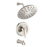 ZUN Single Handle Rain Showerhead with Handheld Shower Combo Set with Tub Spout W121943769