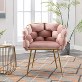 ZUN Luxury modern simple leisure velvet single sofa chair bedroom lazy person household dresser stool W1170109319