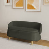 ZUN 50 inchesMulti-functional long rectangular bed end storage sofa stool teddy fleece W1278122700